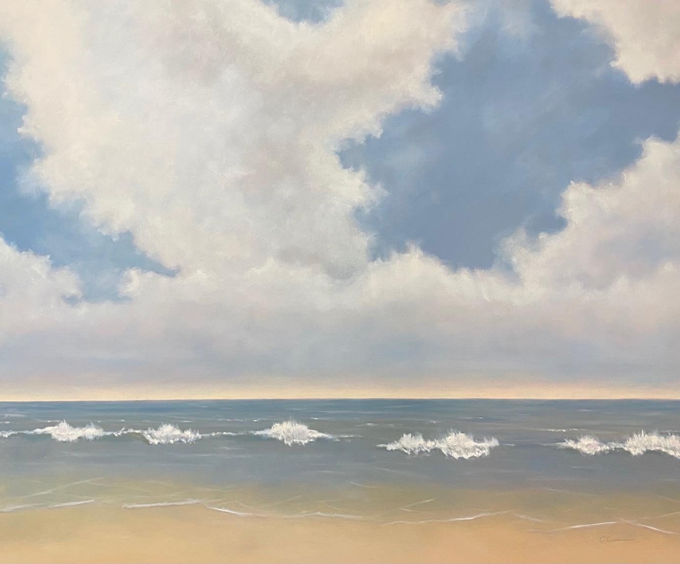 Catherine Andersen Abstract Painting - Perfect Summer Day, 48x60 original contemporary impressionist marine landscape