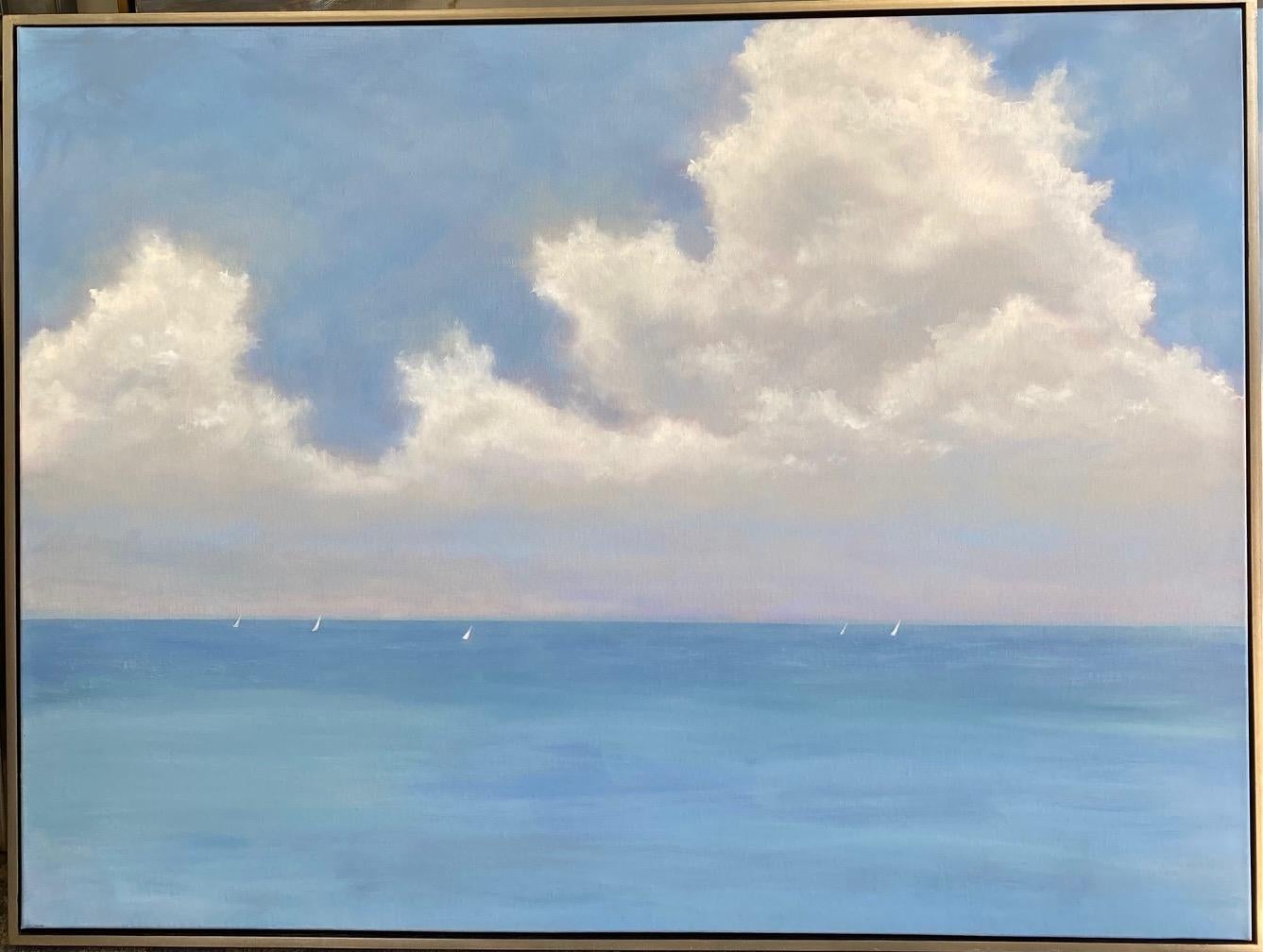 Catherine Andersen Abstract Painting - Shore Views II original 30x40 contemporary marine landscape