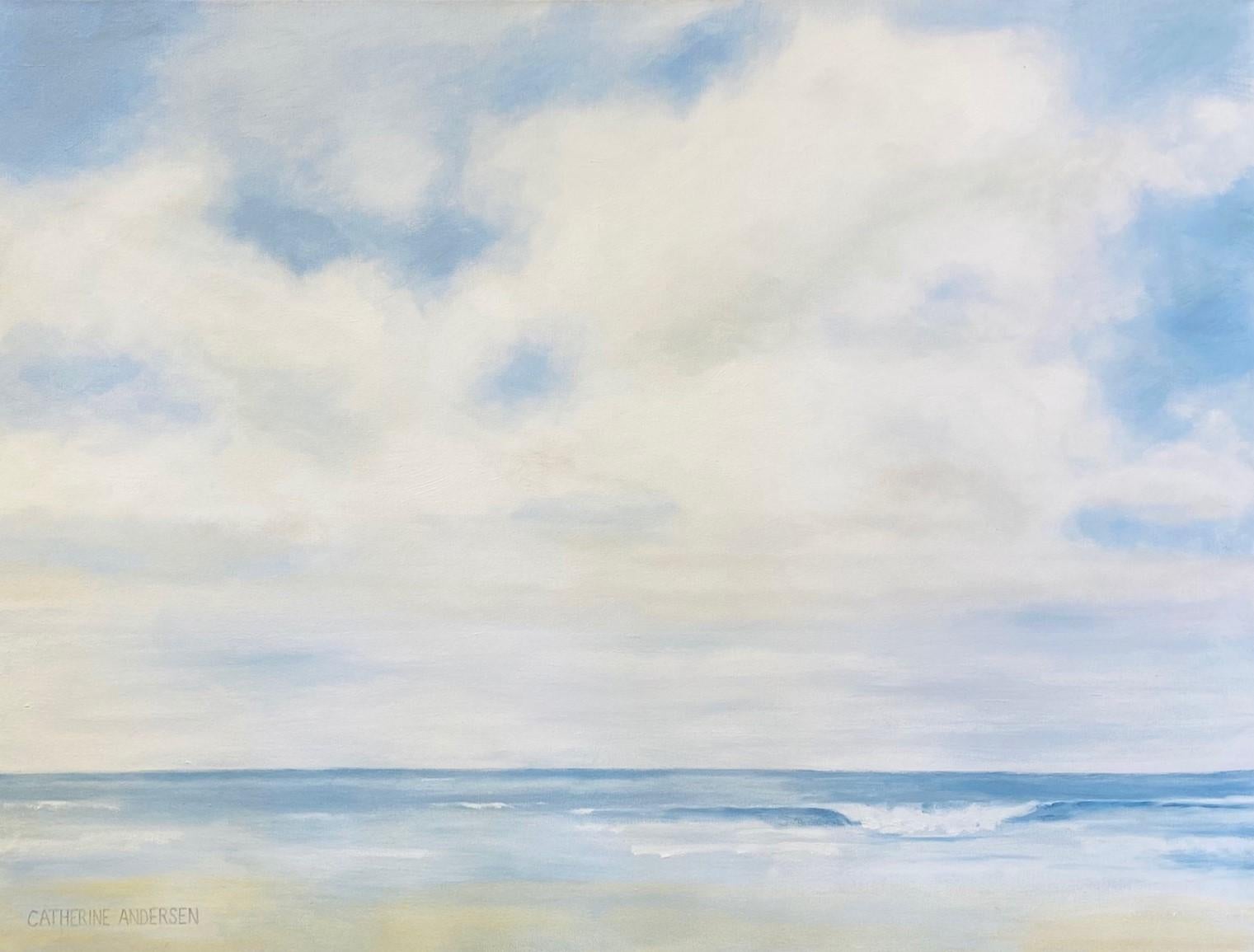 Tranquil Waters, original 30x40 contemporary marine landscape - Painting by Catherine Andersen