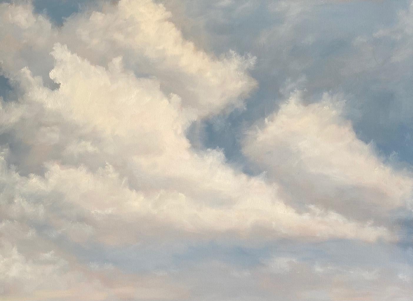 Soft Summer Skies, original 48x48 contemporary impressionist marine landscape - Contemporary Painting by Catherine Anderson