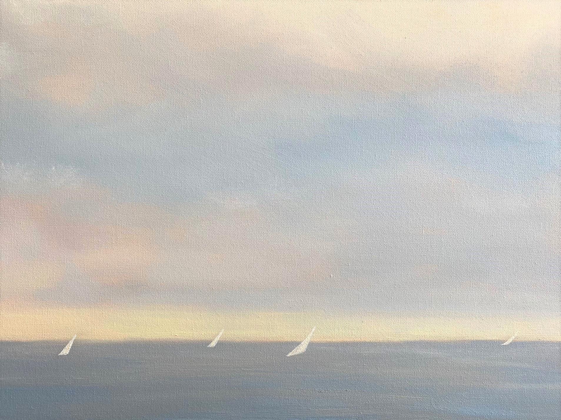 Soft Summer Skies, original 48x48 contemporary impressionist marine landscape 2