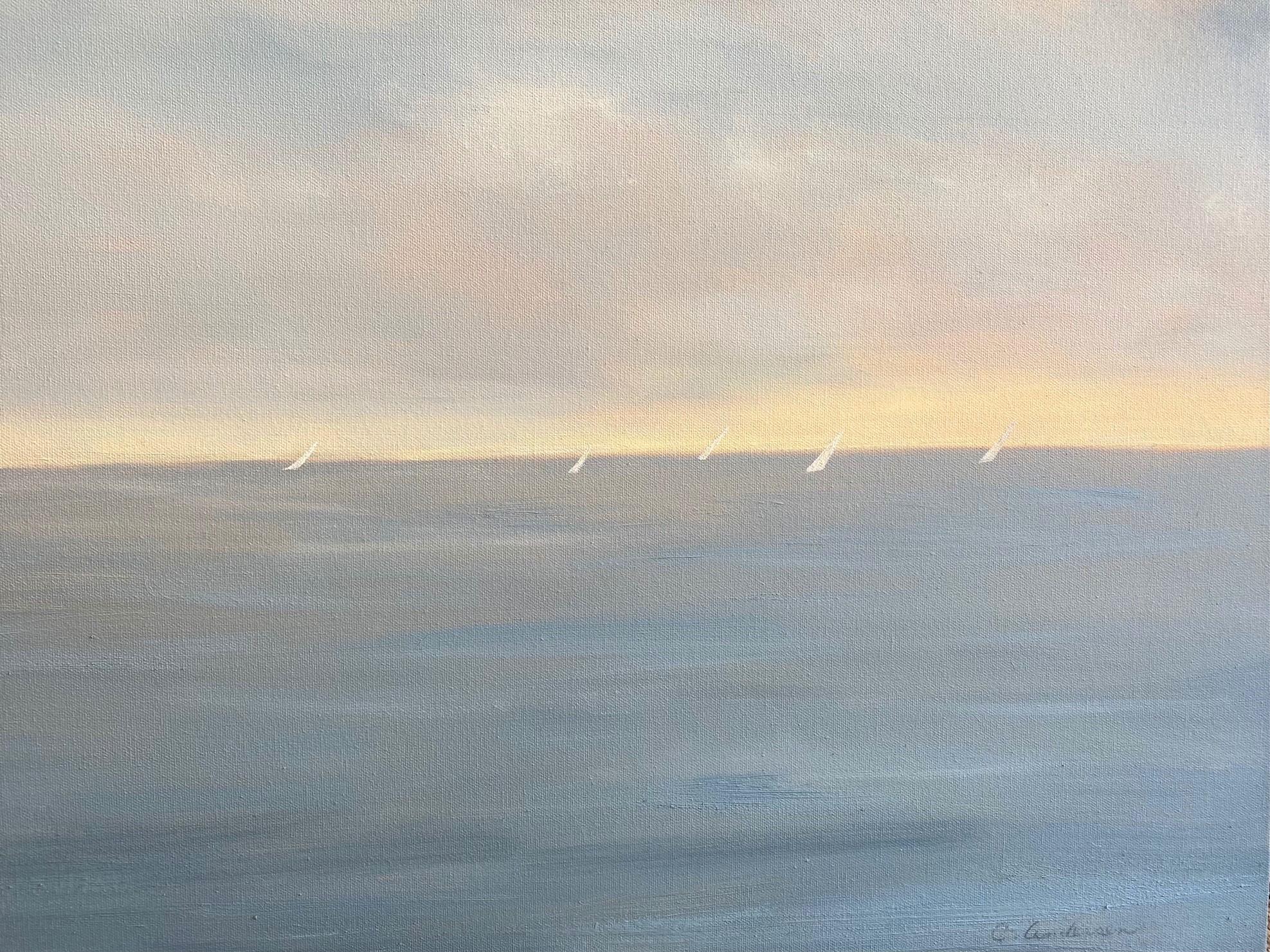Soft Summer Skies, original 48x48 contemporary impressionist marine landscape 5