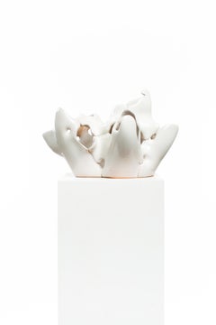 Whiten, Gloss, Glaze, Ceramic, Clay, Abstract, Contemporary, Modern, Candelabra