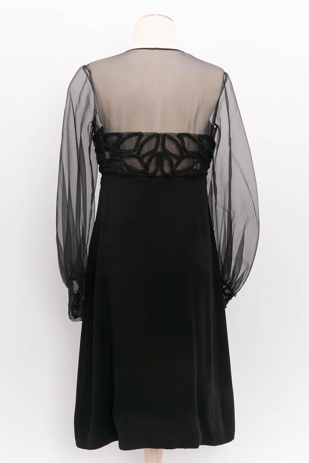 Black Catherine Beydornn chiffon dress For Sale