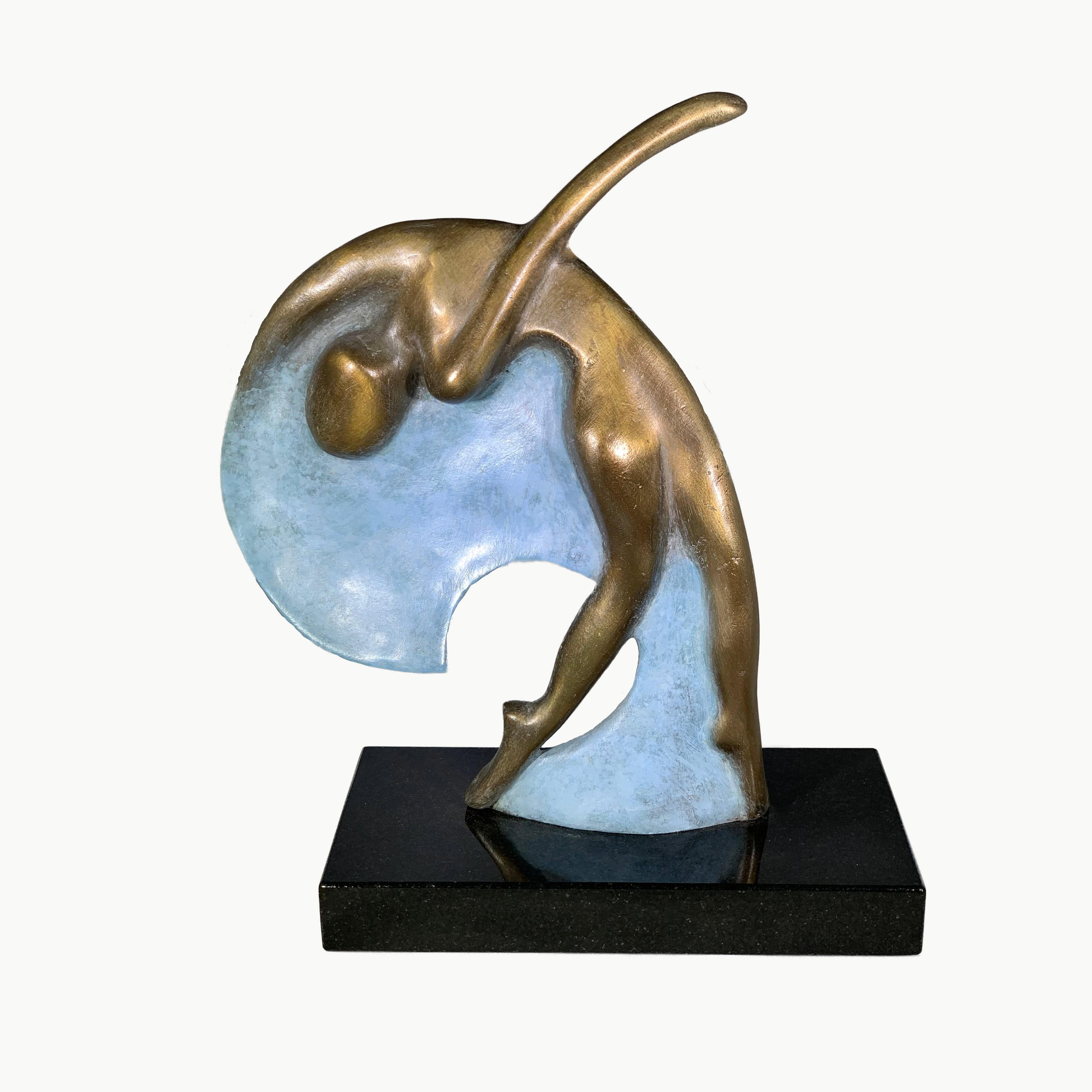Catherine Bohrman Figurative Sculpture - Jupiter 1.  figurative small sculpture 8.5x6 