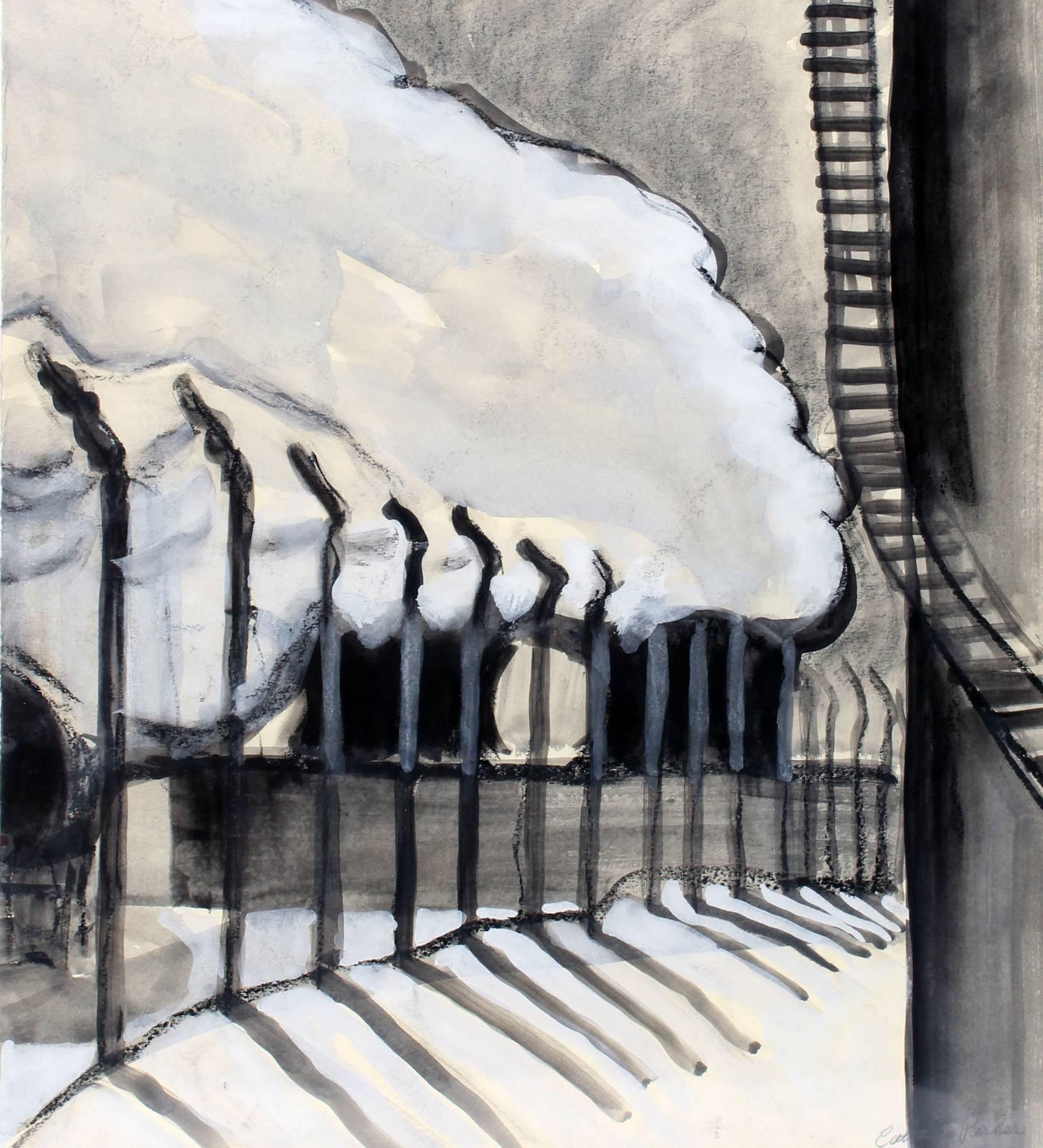 Industrial Landscape - Painting by Catherine Esther Burchfield Parker