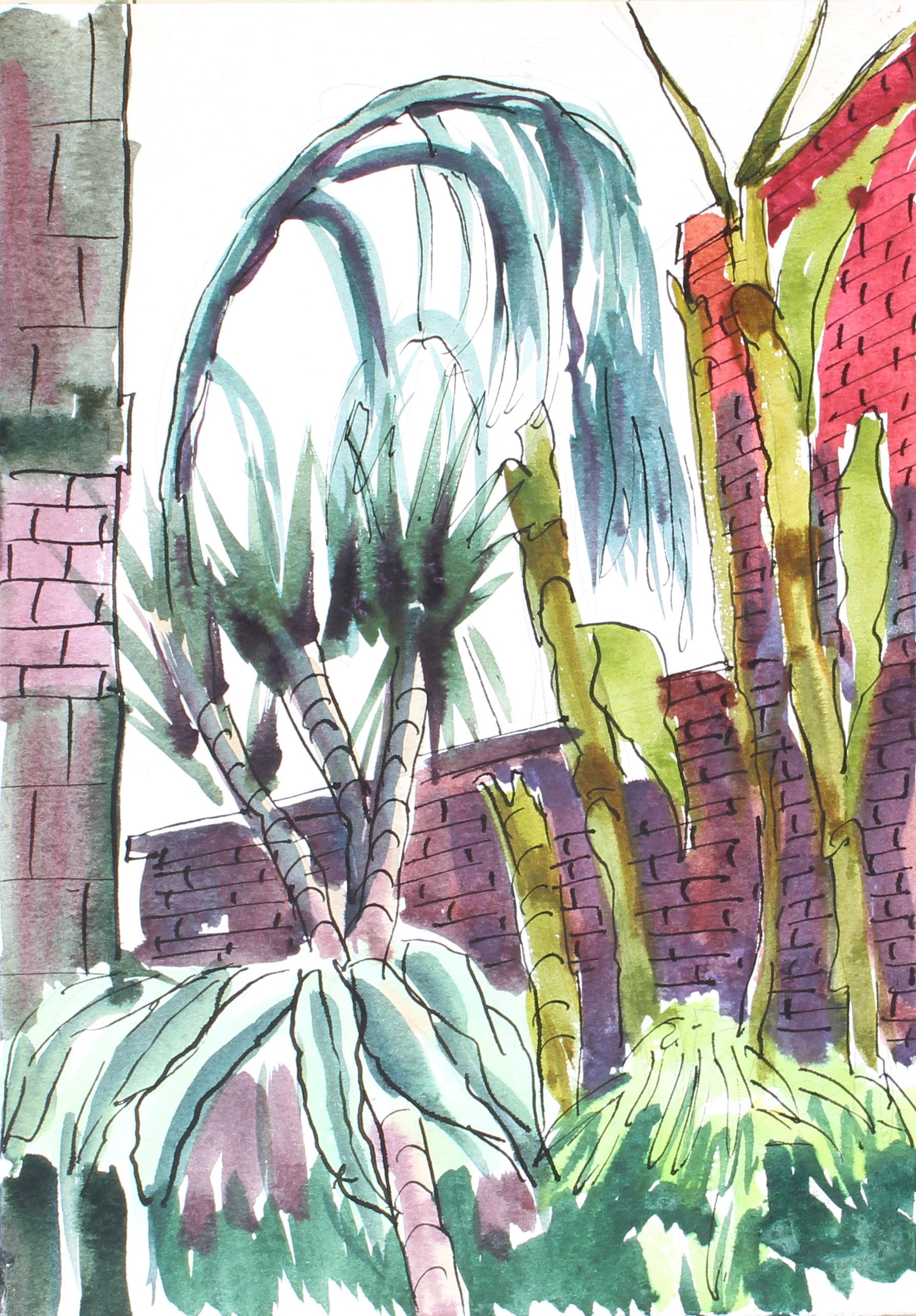 Set of 5 Paintings of New Orleans Catherine Parker Burchfield 1970 Rare Framed 3