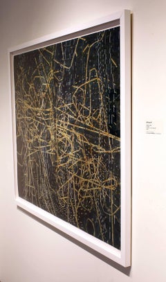 Detached, monoprint on perforated paper