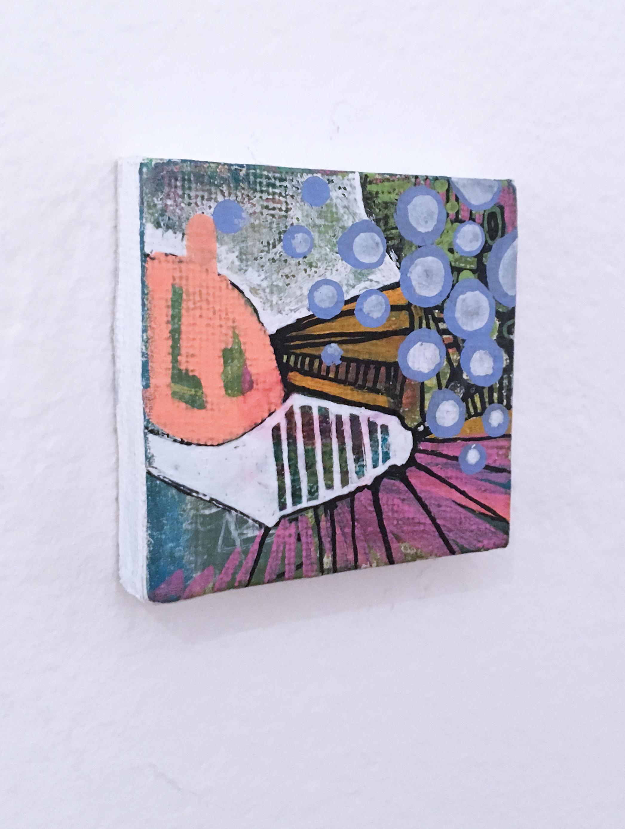 Micro Mini Token I, Acrylic and Gouache on Canvas Painting, 2018 For Sale 5