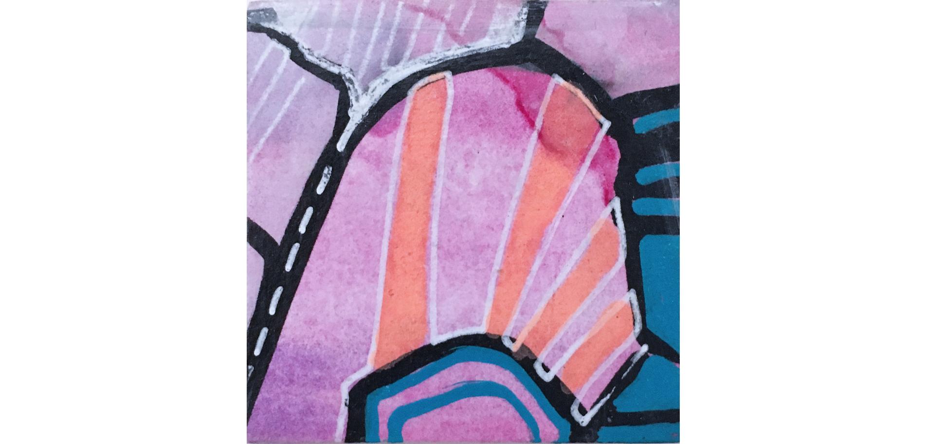 Micro Mini-Mini-Token II, Gemälde in Acryl und Gouache auf Leinwand, 2018 im Angebot 3