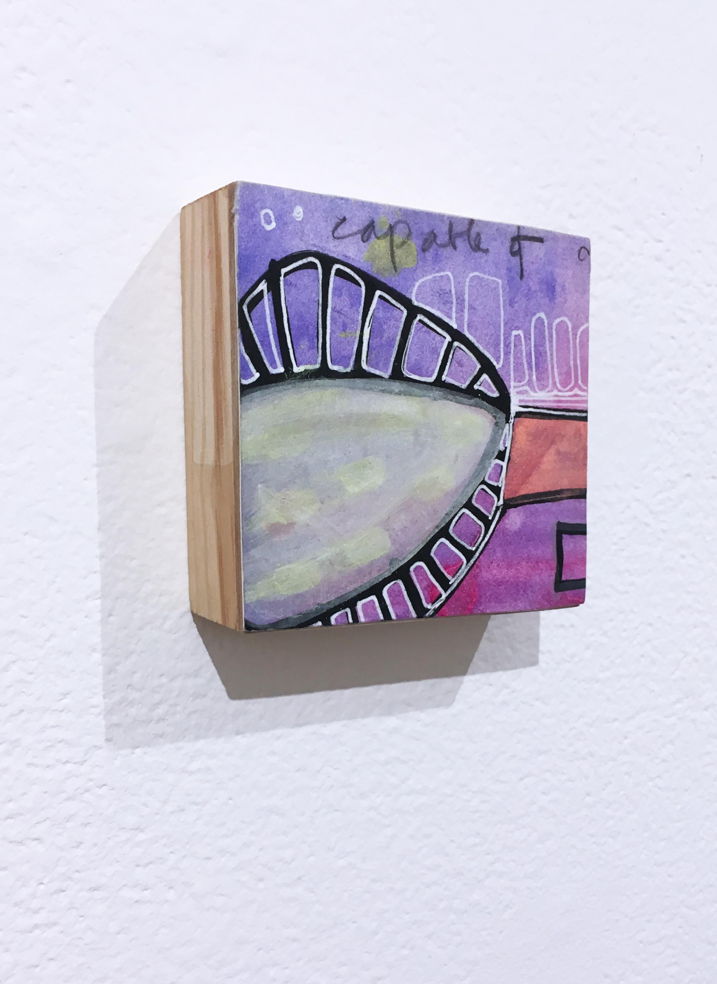 Mini Token, Acrylic, Gouache, and Graphite on Wood Panel, 2018 - Abstract Painting by Catherine Hart