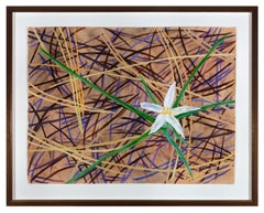 „Star Lily in Ponderosa in Kiefernholz-Nadelspitze“, Mixed Media