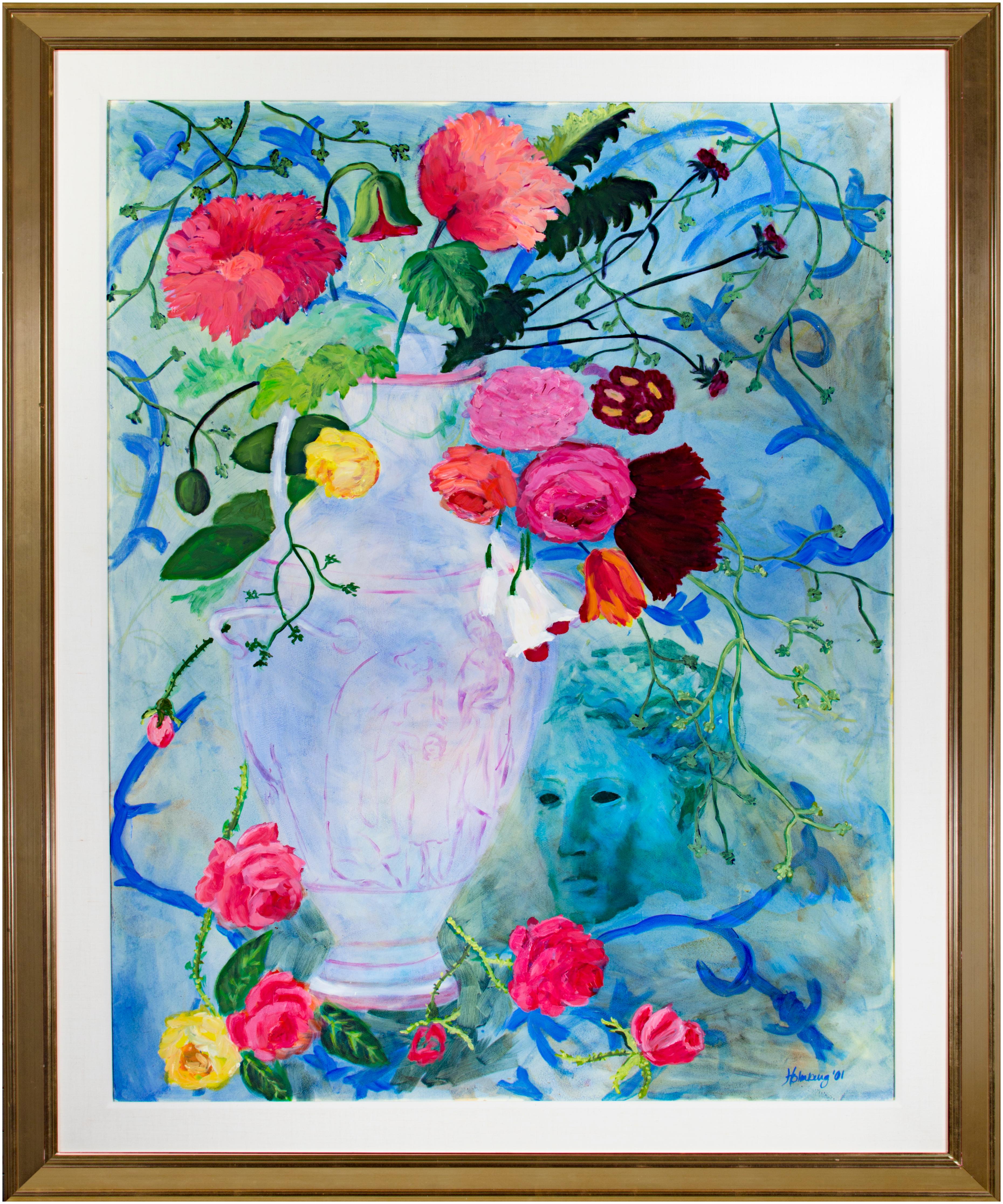 'Greek Urn' original mixed media painting signed by Catherine Holmburg
