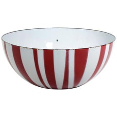 Catherine Holmes  Red Enamel Striped Salad Bowl MOMA Modern