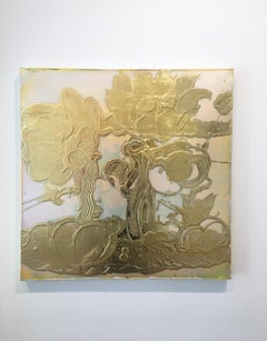 Foglia d'oro, Tecnica mista, Natura morta, Catherine Howe, Pittura opale (oro)