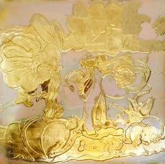 Gold leaf, Mixed Media, Still Life Painting, Catherine Howe, Opal Painting(gold)