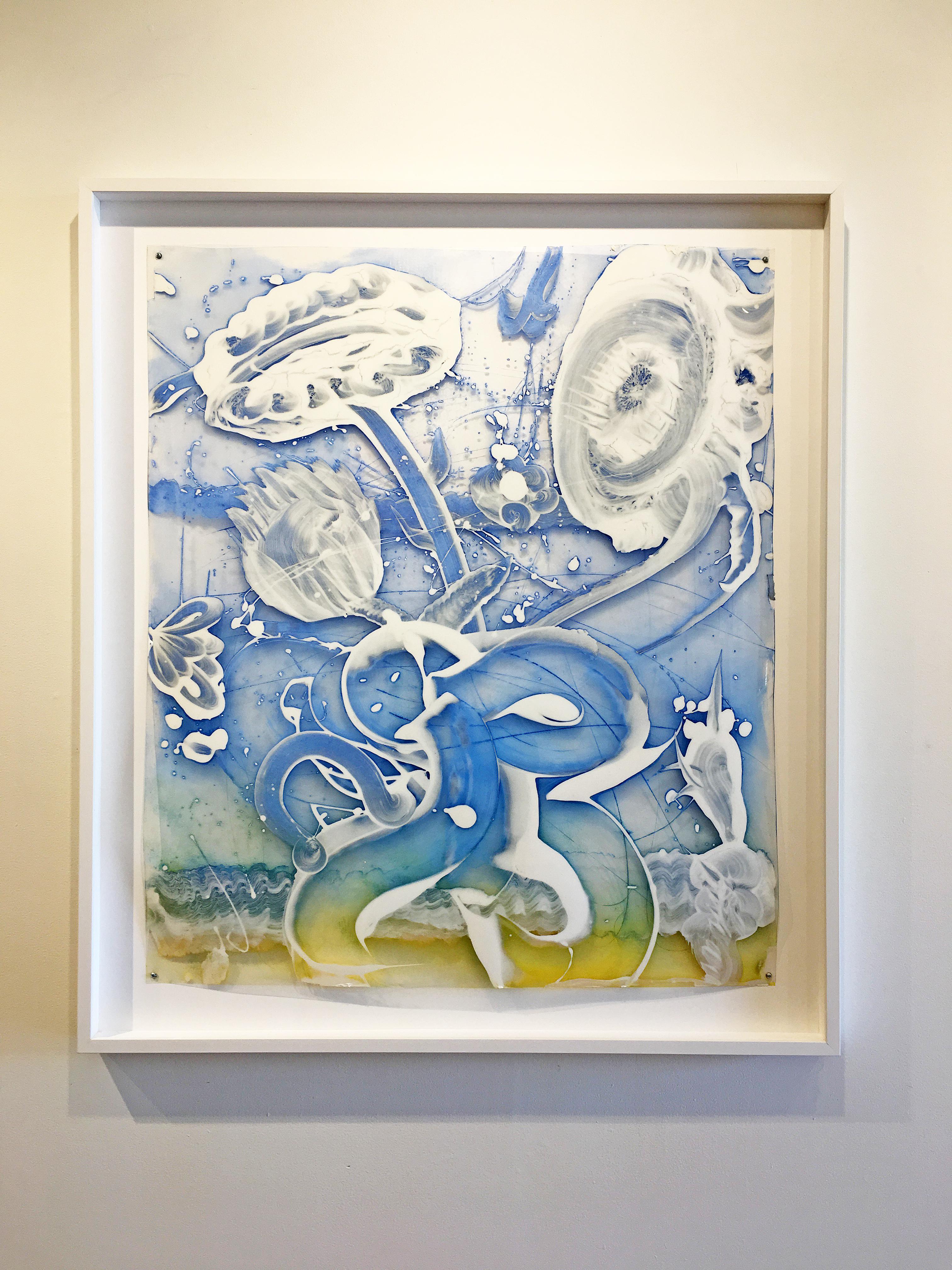 Still life, Reverse Mylar Painting, Catherine Howe, Blue Composition (1) 5