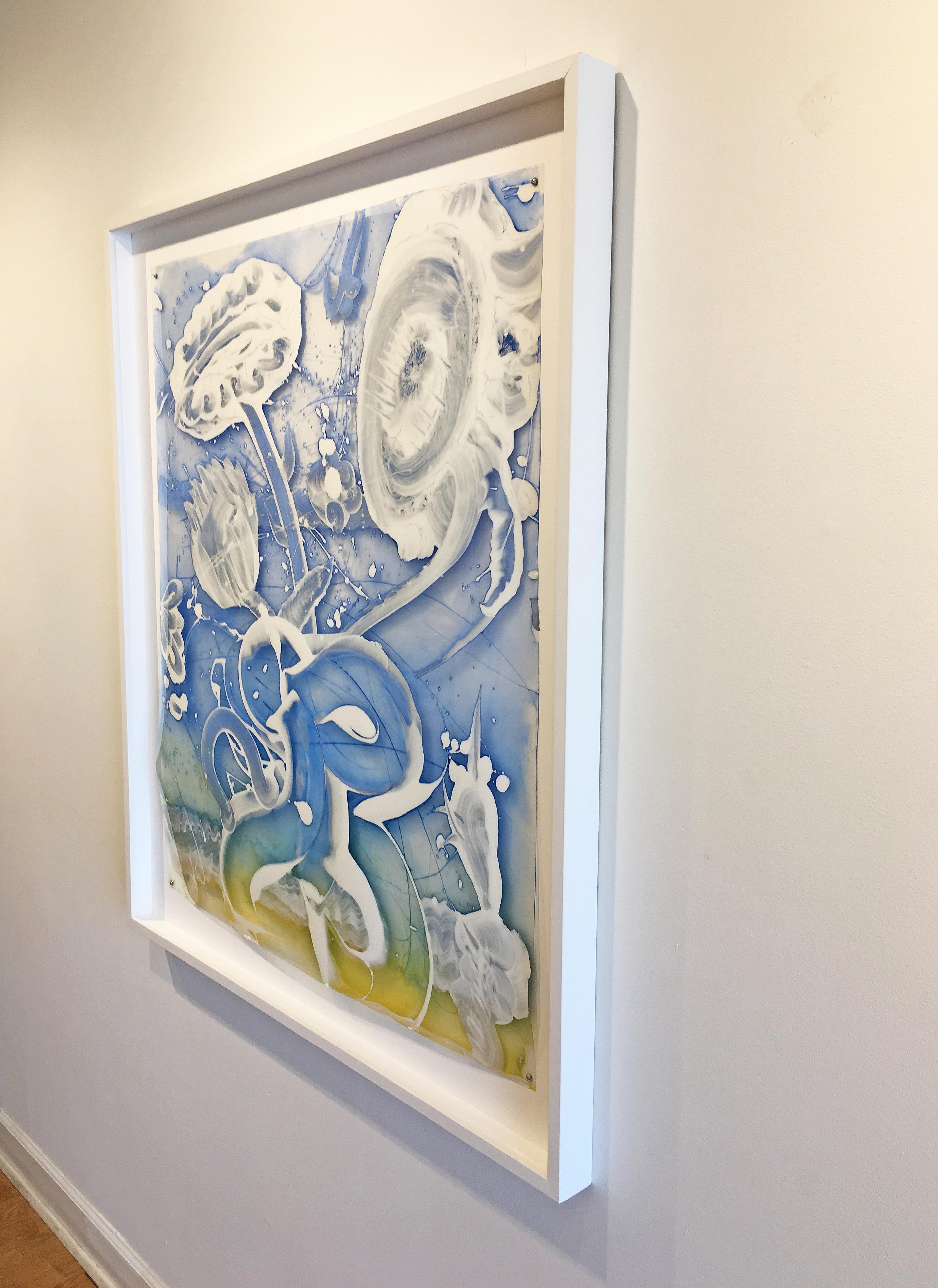 Natura morta, Pittura in Mylar rovesciato, Catherine Howe, Composizione blu (1) in vendita 7