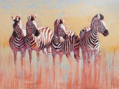 Kwandwe Quartet - wildlife animal portrait study figurative oil painting artwork