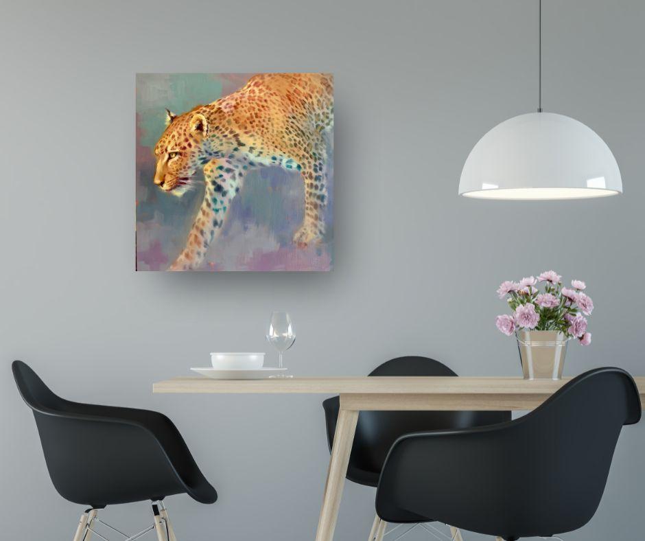 On the Prowl – Original-Impressionismus-Gemälde afrikanischer Tierwelt – moderne Kunst im Angebot 1