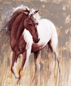 Sleipnir - abstract horse wildlife animal oil painting contemporary art portrait