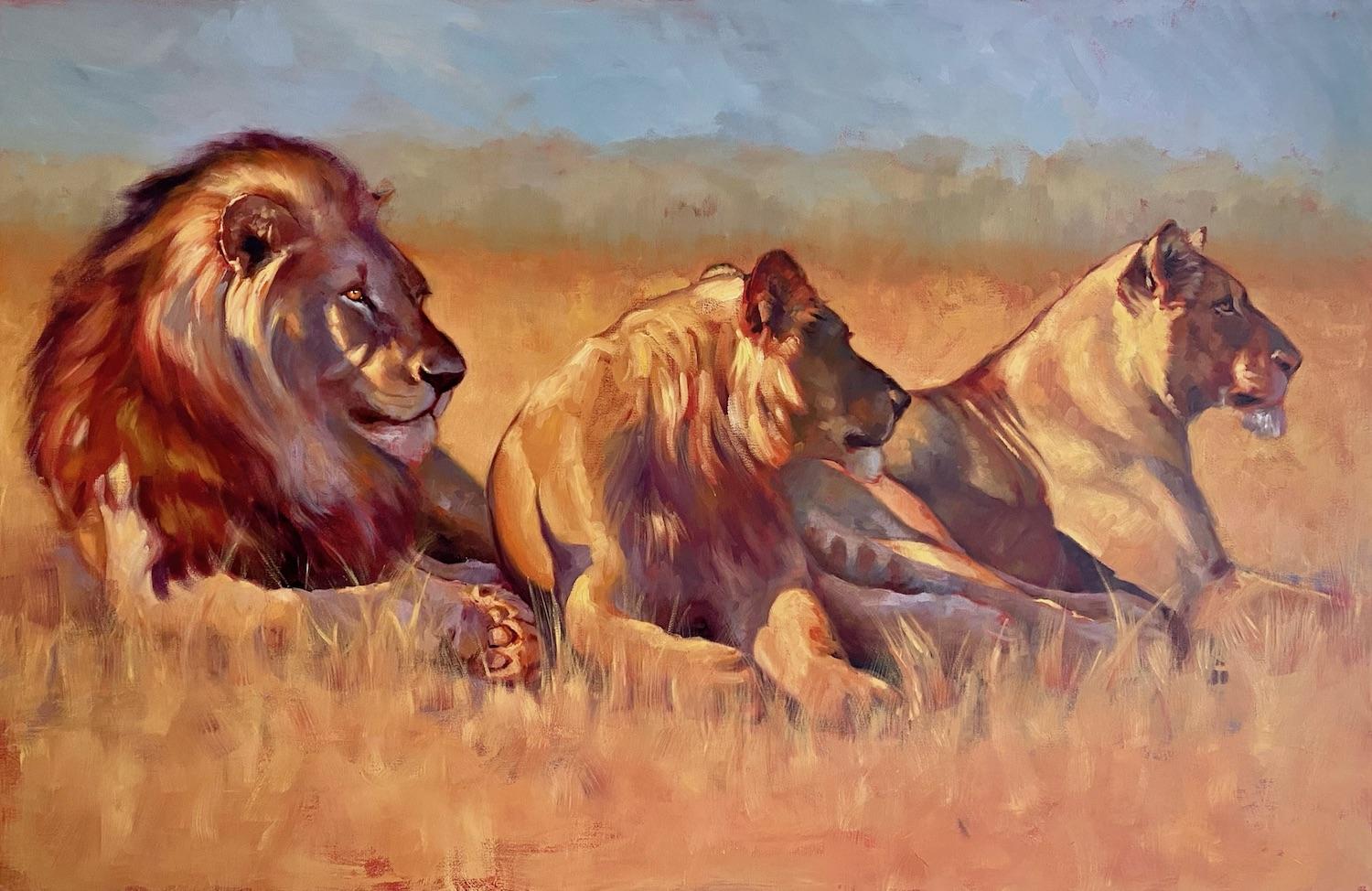 Catherine Ingleby Animal Painting - The Midas Touch - wildlife animal portrait study figurative oil painting artwork