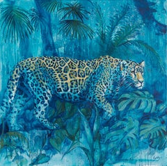 The Night Prowler - animal painting original wildlife contemporary Art