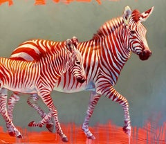 Zebra - Abstract expressionist animal wild life portraiture natural form artwork