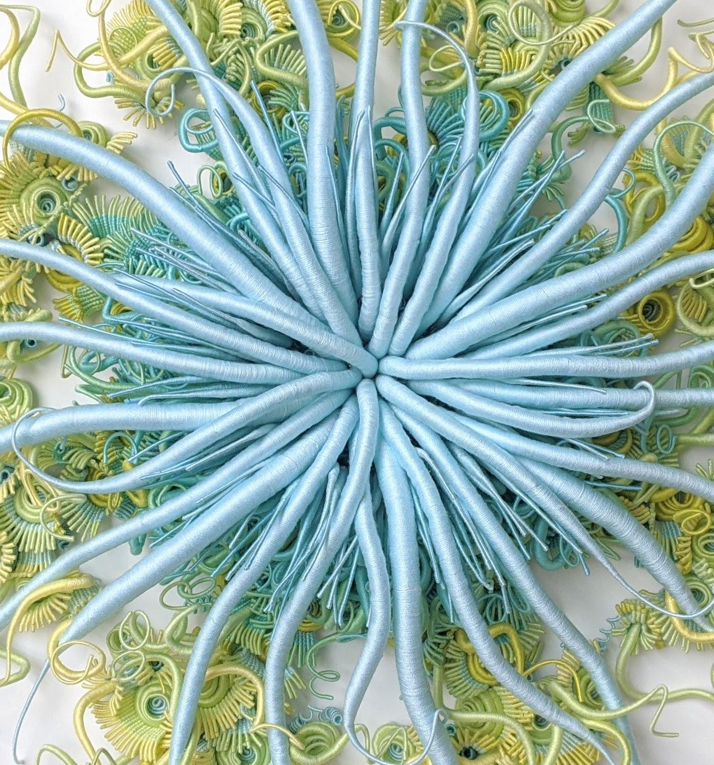 Specimen 18, Framed Sea Nature Inspired Blue Green Hand-dyed Fiber Sculpture For Sale 7