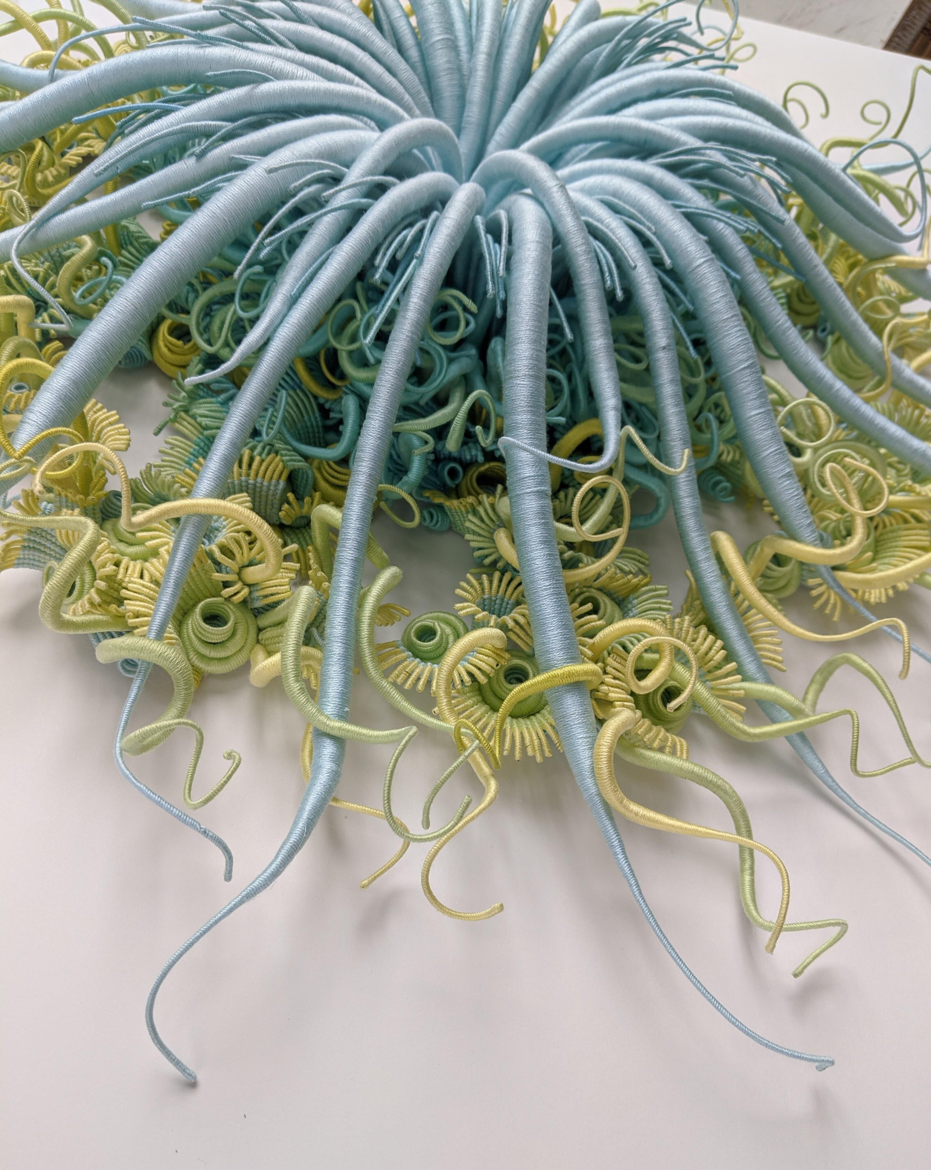 Specimen 18, Framed Sea Nature Inspired Blue Green Hand-dyed Fiber Sculpture For Sale 9