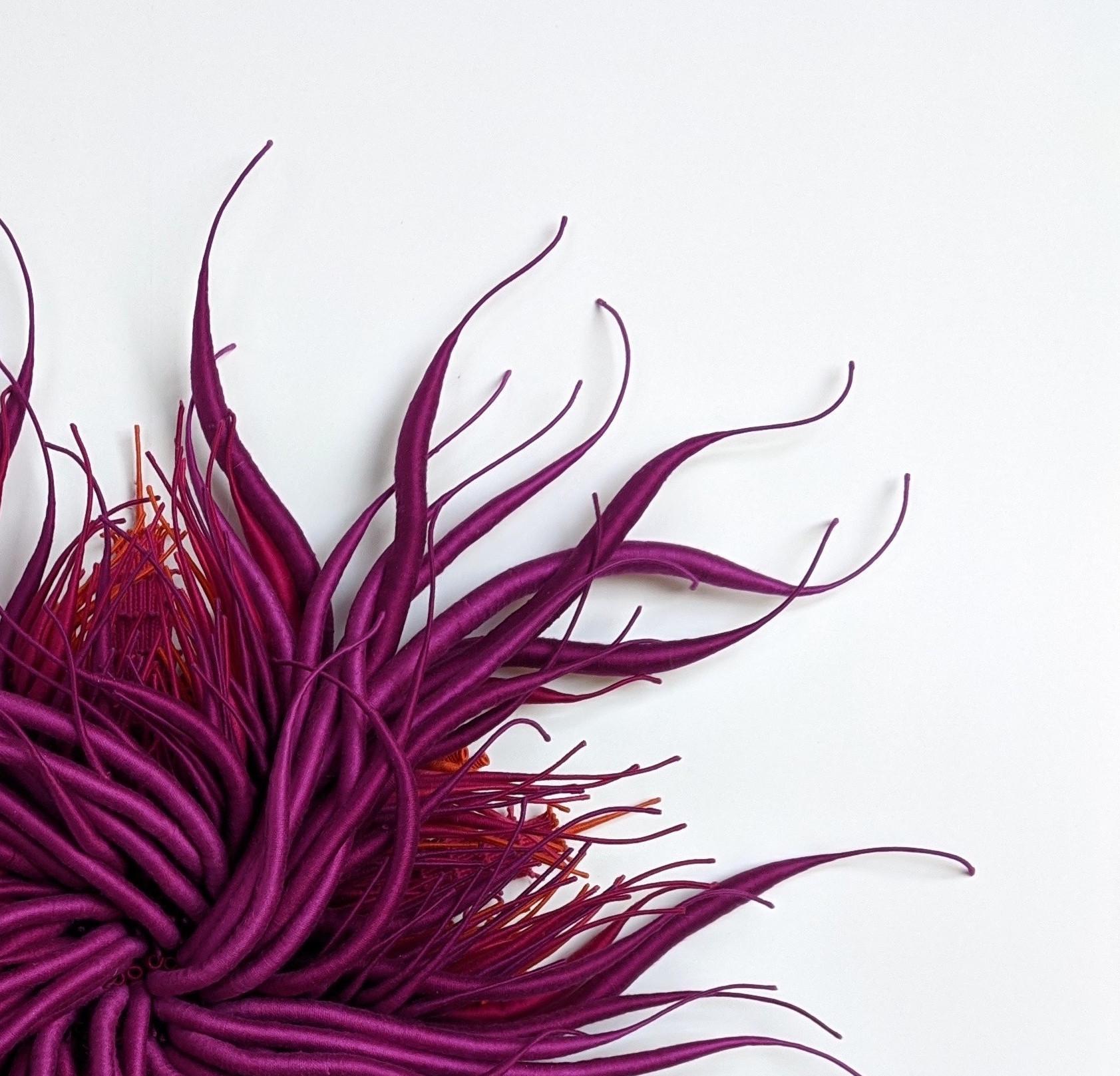 Sculpture en fibre rouge et violette teintée à la main, Spécimen 19, encadrée d'inspiration nature en vente 4