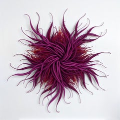 Specimen 19, Framed Nature Inspired Purple, Red Hand-dyed Fiber Sculpture