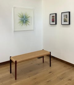 Espécimen 20 - Escultura Naturaleza Marina de Fibra Teñida a Mano Azul Verde Enmarcada, 2020