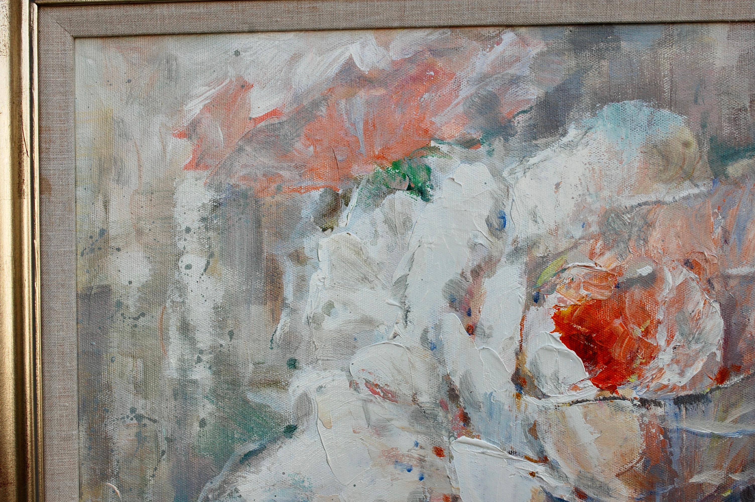 Rosas Blancas Óleo Sobre Lienzo 2