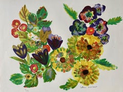 Fleure polychromes, litografia originale