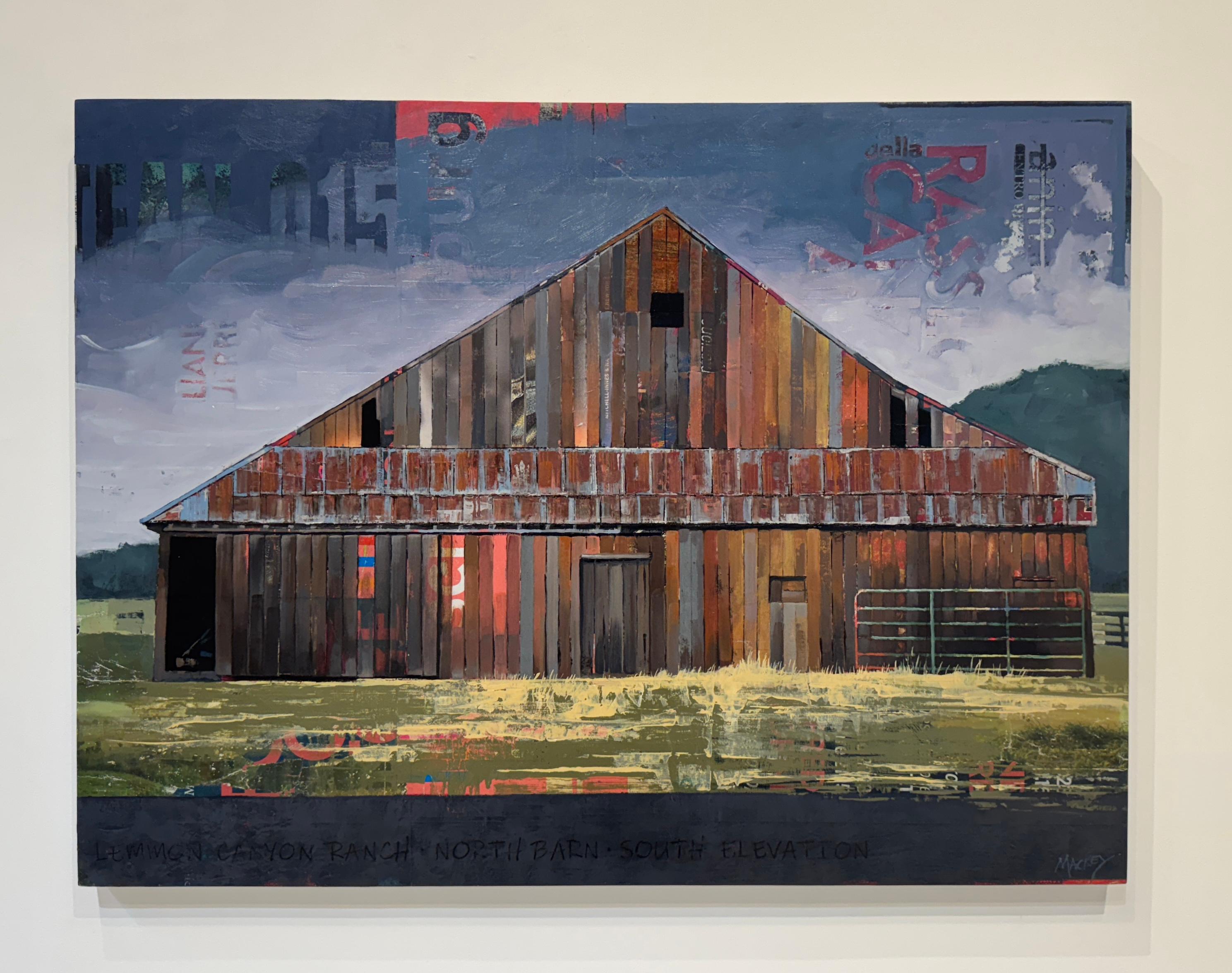 Barn Painting -- técnica mixta con carteles y pintura al óleo en venta 6