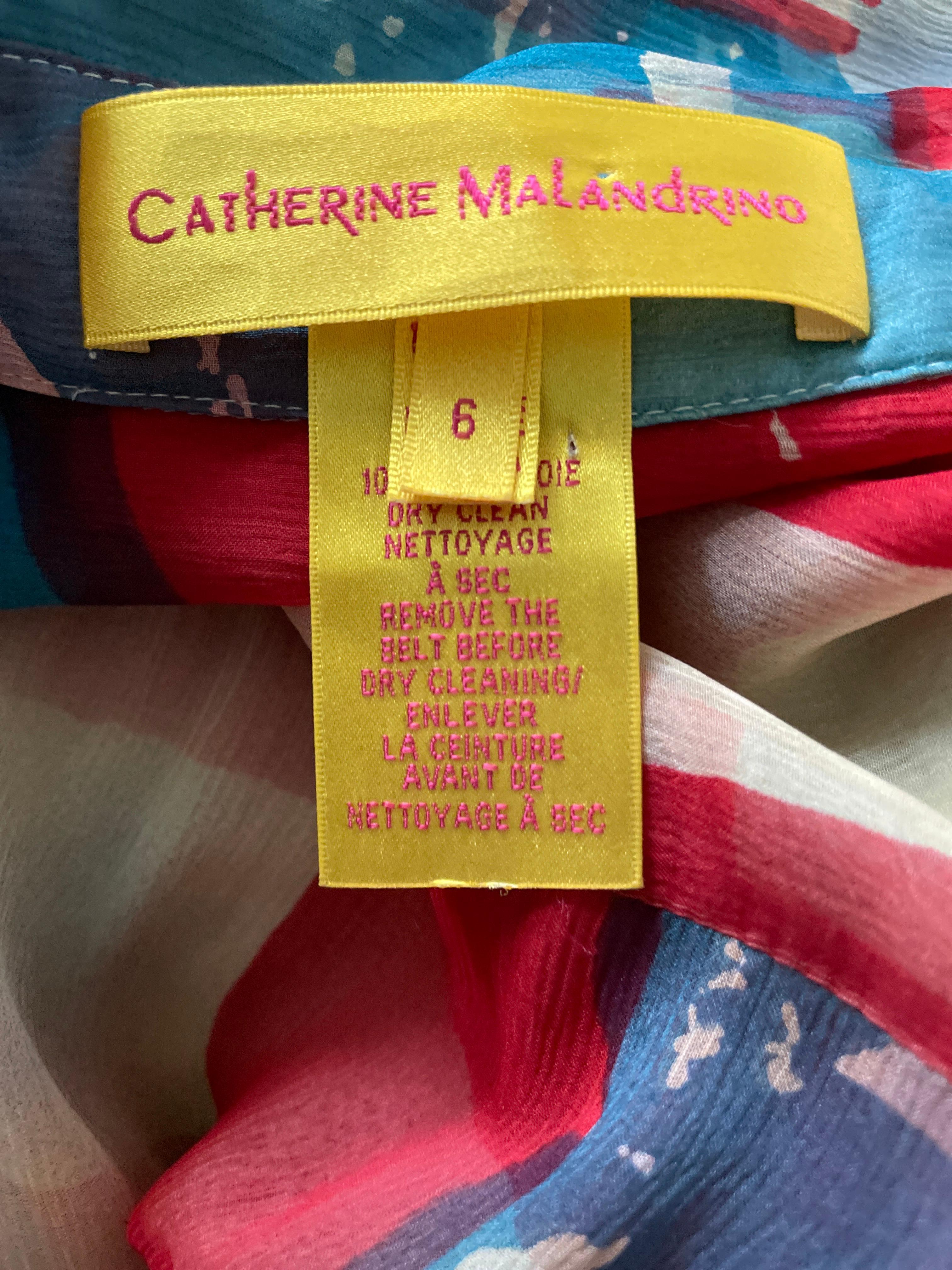 Catherine Malandrino - Iconique 2011  Robe de drapeau américain en soie avec ceinture en vente 4