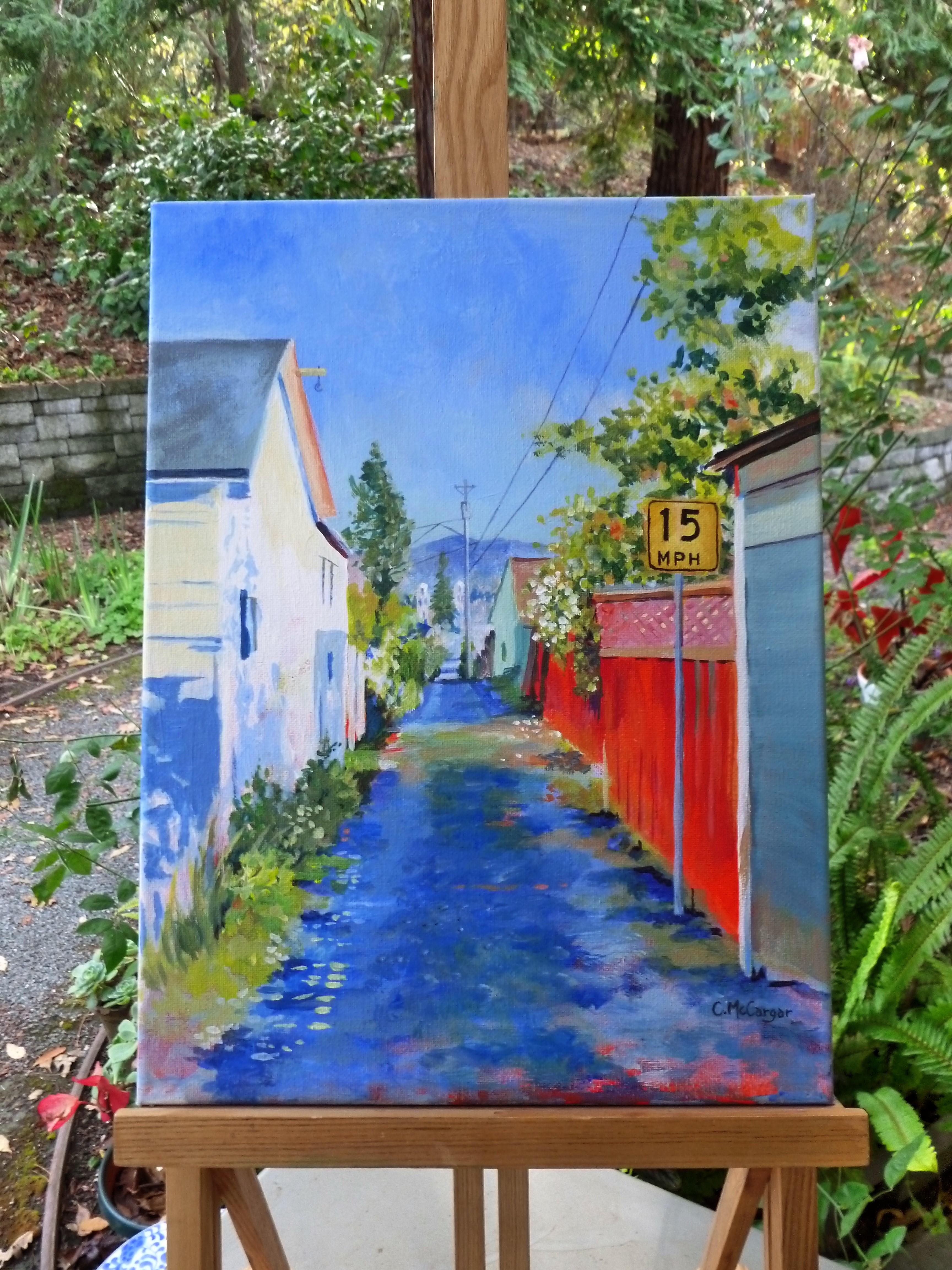 Alley View, Original Painting - American Realist Art by Catherine McCargar