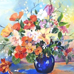 Bouquet in Blue Vase
