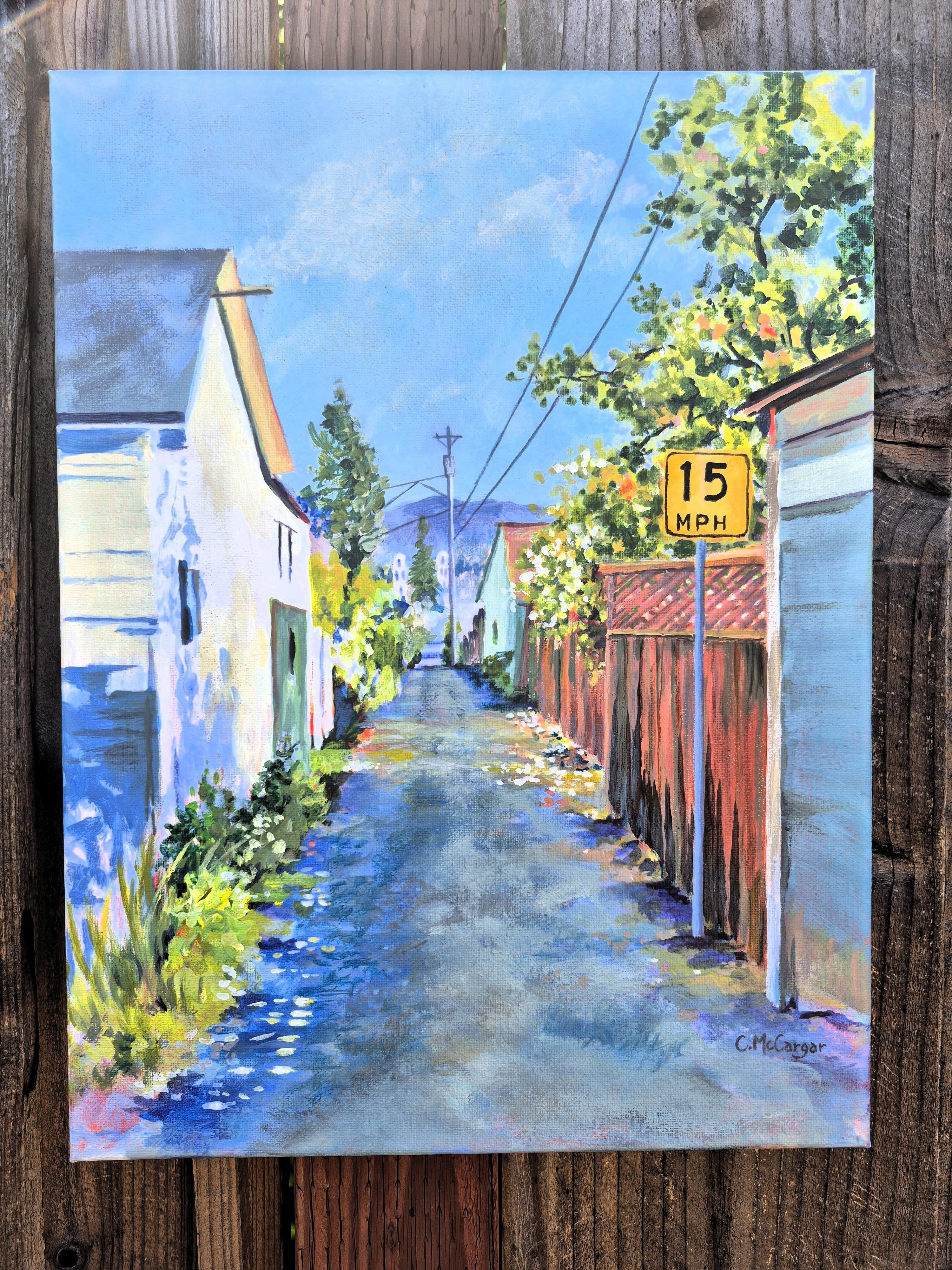 Petaluma Alley, Originalgemälde (Impressionismus), Painting, von Catherine McCargar