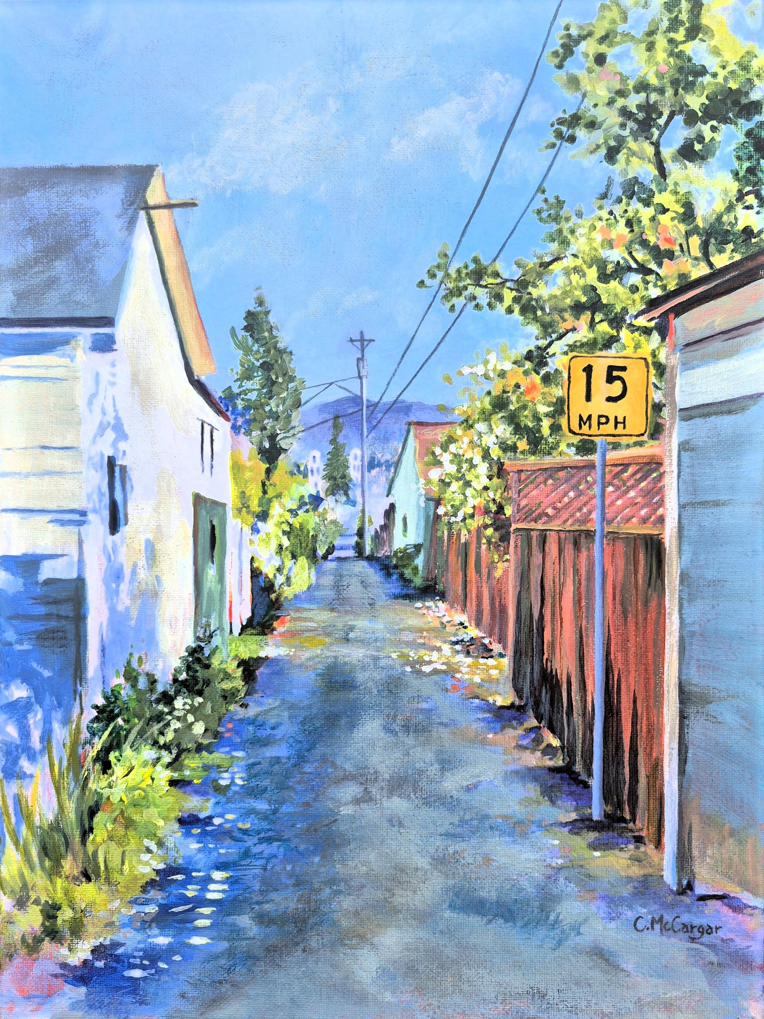 Catherine McCargar Interior Painting – Petaluma Alley, Originalgemälde