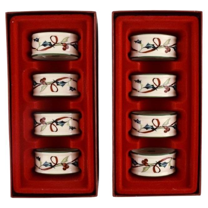 Catherine McClung for Lenox, "Winter Greetings Everyday", Eight Napkin Rings For Sale
