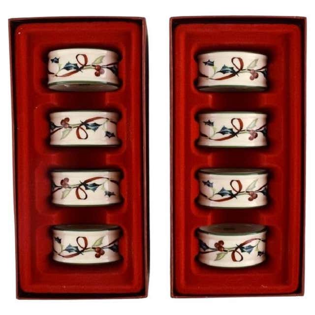 Coastal Bone China Shell Motif Napkin Rings, Set of 4 For Sale at ...