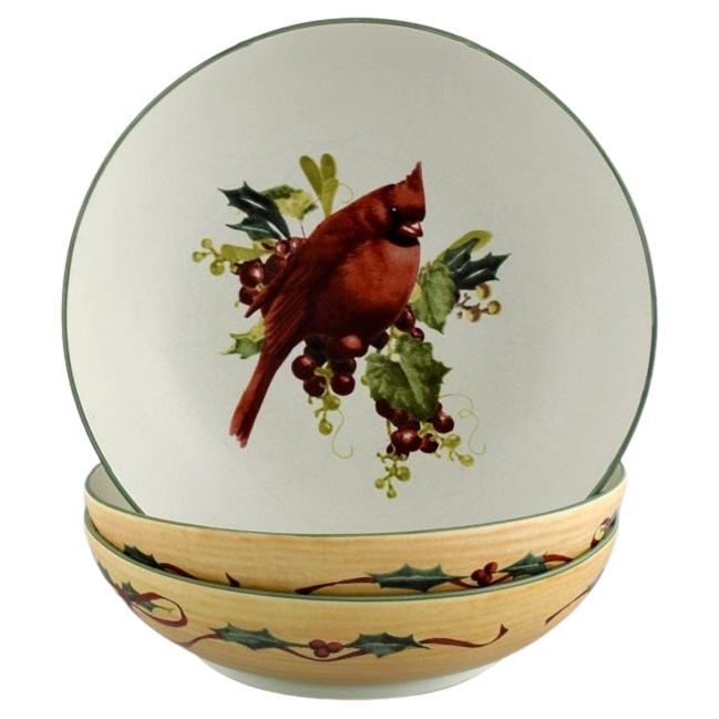Catherine McClung for Lenox. "Winter Greetings Everyday". Three Bowls / Dishes For Sale