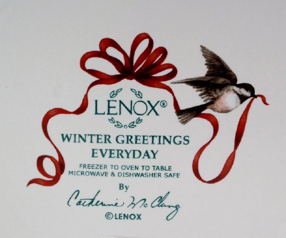 Deux grands bols  Winter Greetings Everyday  de Catherine McClung pour Lenox Excellent état - En vente à Copenhagen, DK