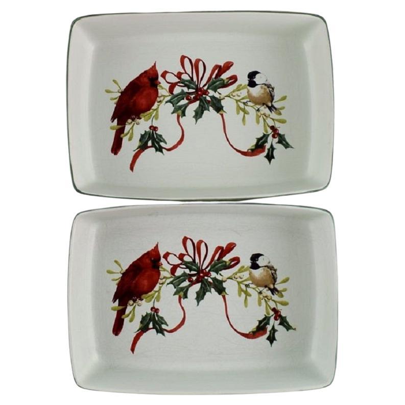Catherine McClung for Lenox, "Winter Greetings Everyday", Two Large Dishes For Sale