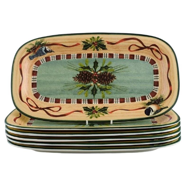 Catherine McClung for Lenox. "Winter greetings". Six oblong dishes  For Sale