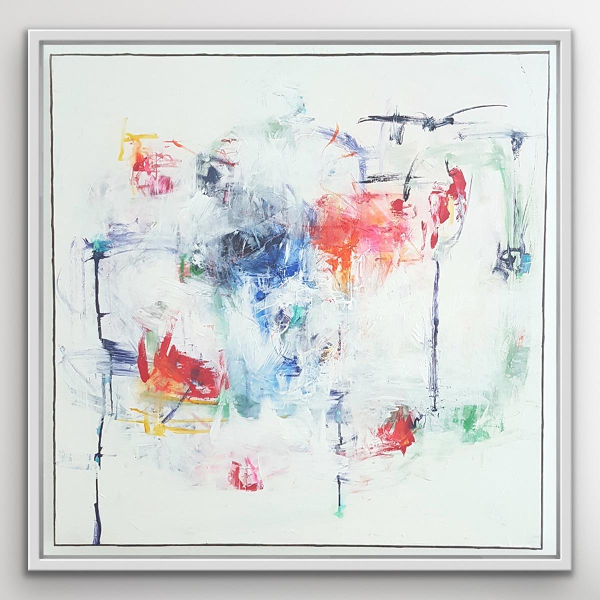 Sollevamento, Luce Quadri astratti contemporanei, Opere d'arte sul movimento atmosferico - Abstract Painting Grigio di Catherine Pennington-Meyer