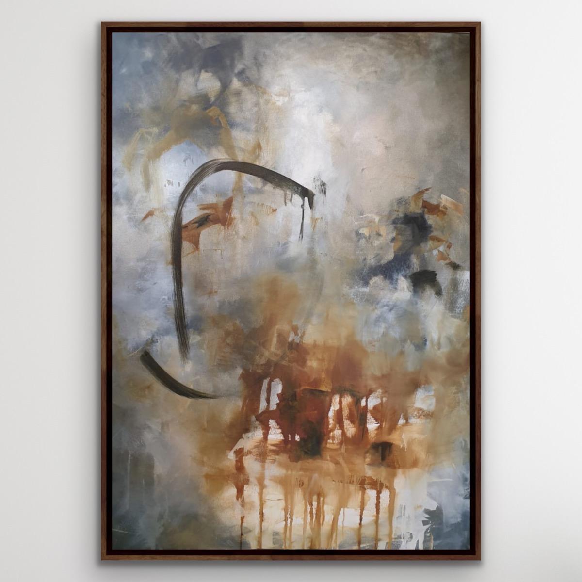 Untitled, Atmospheric Abstract Painting, Neutral Art, Subtle Tonal Statement Art For Sale 2