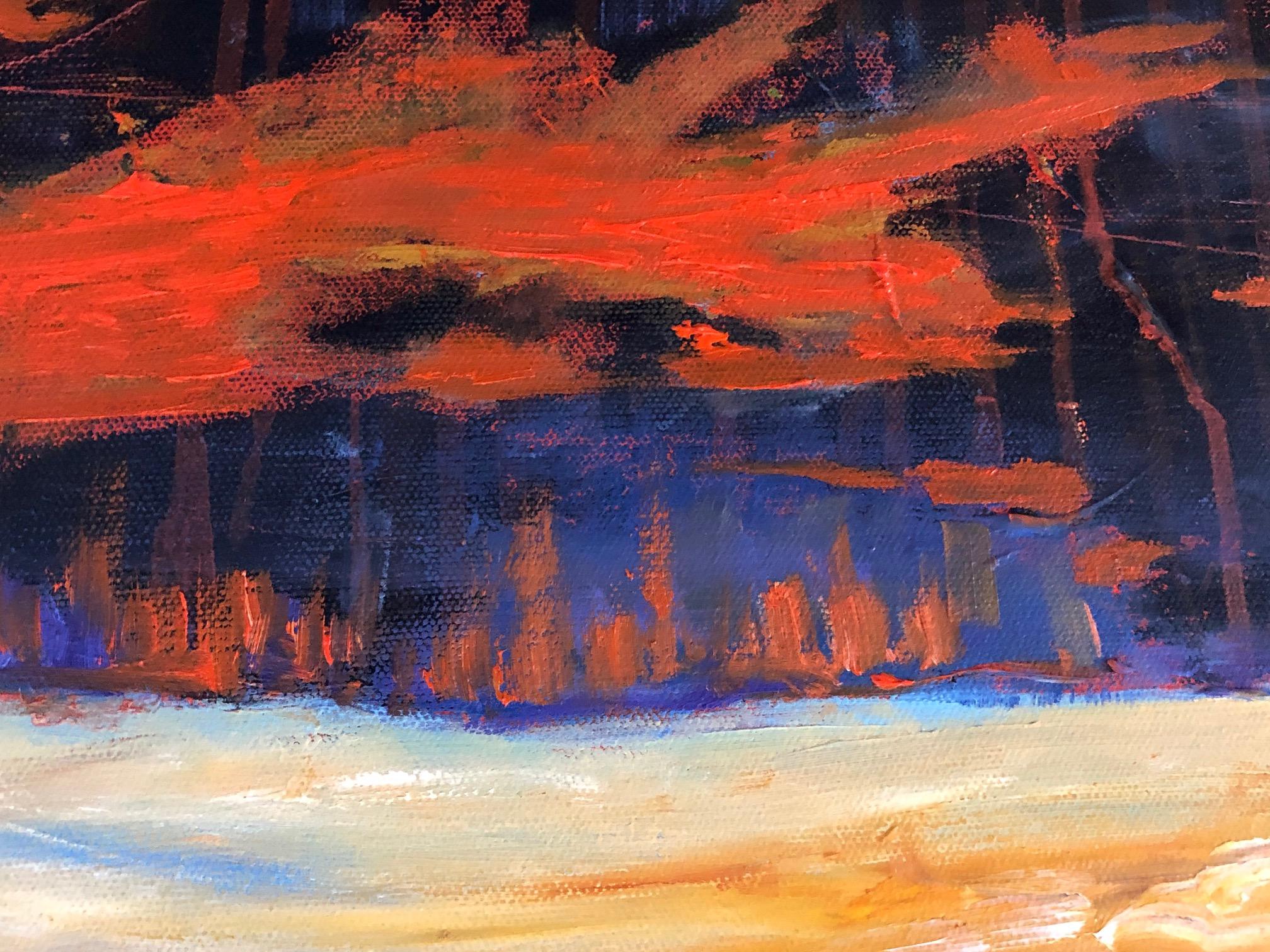 orange and blue landscape